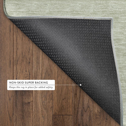 Luxury Washable Soft Essentials SE6 Green 10' x 14' Rug