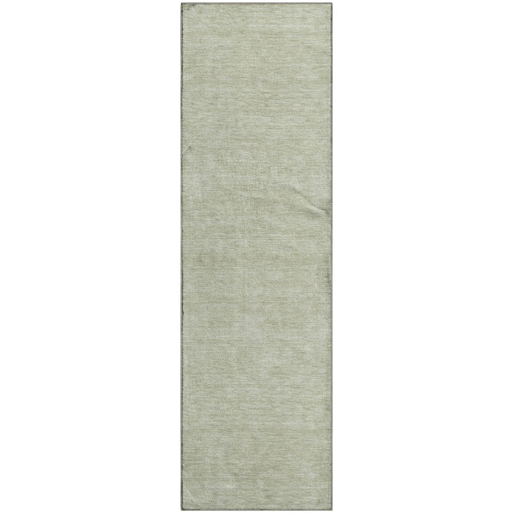 Luxury Washable Soft Essentials SE6 Green 2'3" x 7'6" Runner Rug