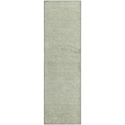 Luxury Washable Soft Essentials SE6 Green 2'3" x 7'6" Runner Rug