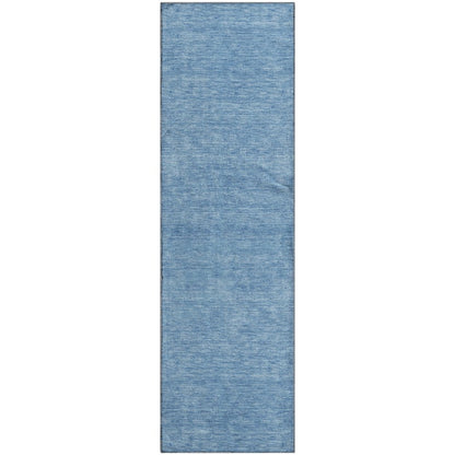 Luxury Washable Soft Essentials SE6 Blue 2'3" x 7'6" Runner Rug