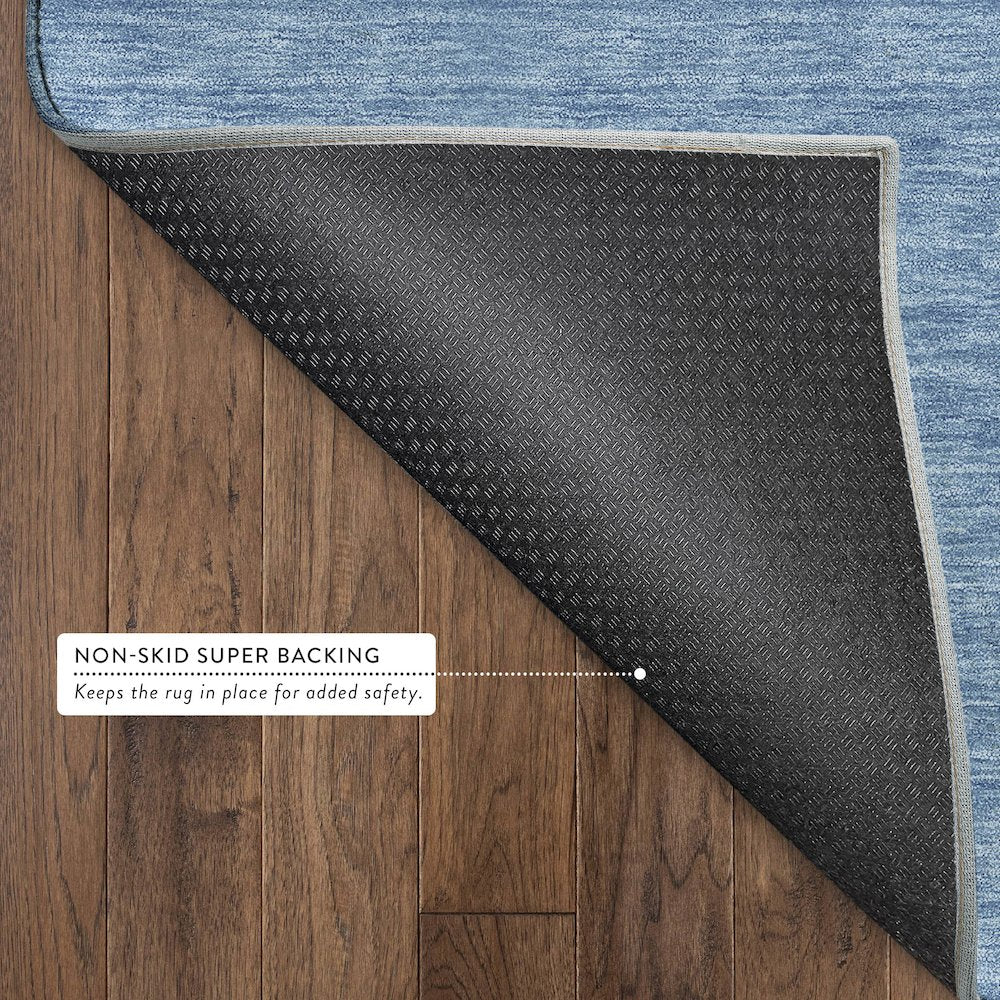 Luxury Washable Soft Essentials SE6 Blue 3' x 5' Rug