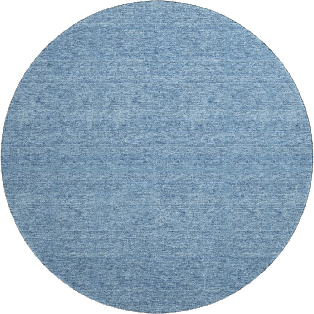 Luxury Washable Soft Essentials SE6 Blue 8' x 8' Round Rug