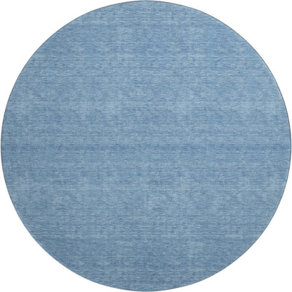 Luxury Washable Soft Essentials SE6 Blue 8' x 8' Round Rug