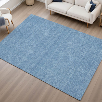 Luxury Washable Soft Essentials SE6 Blue 8' x 10' Rug