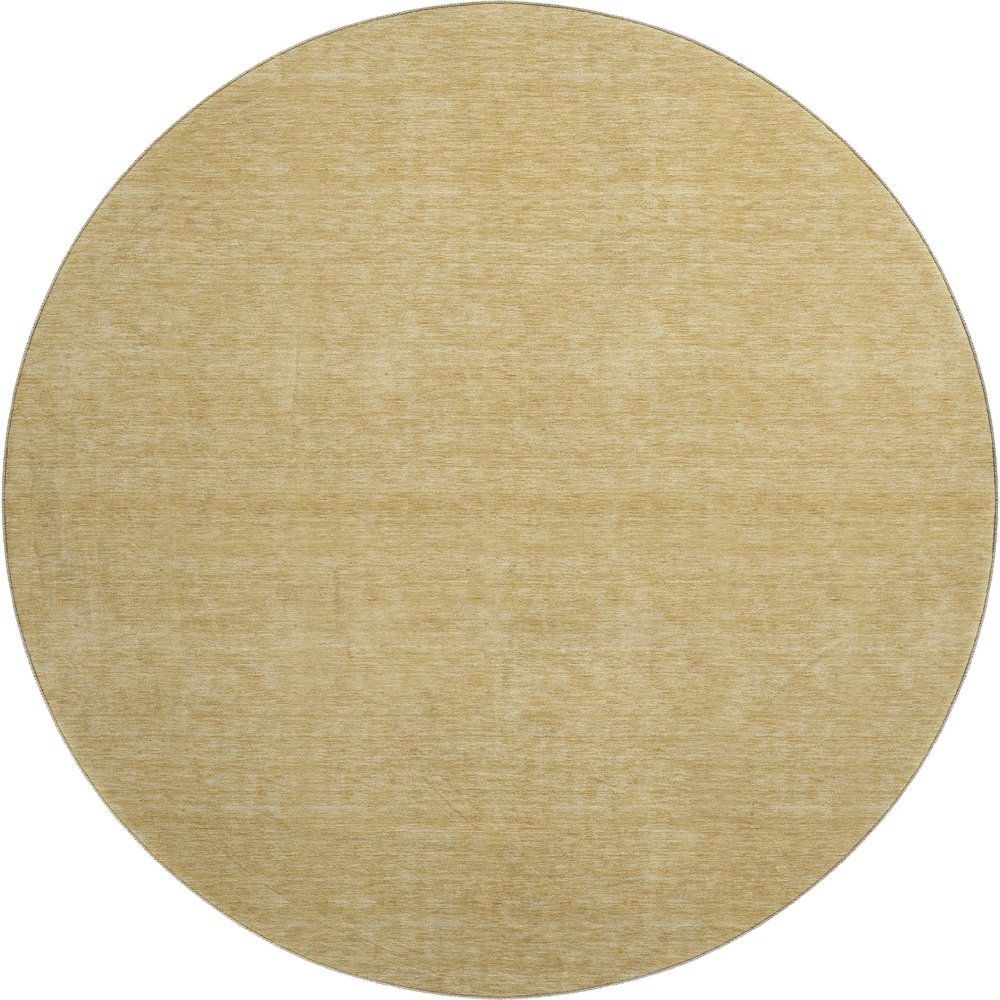 Luxury Washable Soft Essentials SE6 Gold 8' x 8' Round Rug