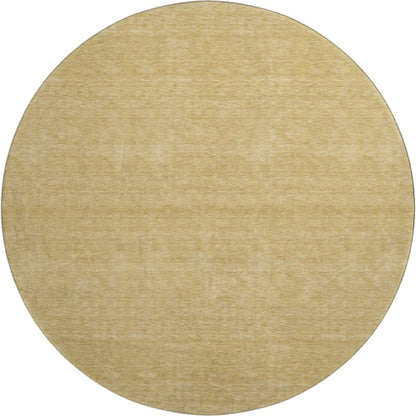 Luxury Washable Soft Essentials SE6 Gold 8' x 8' Round Rug