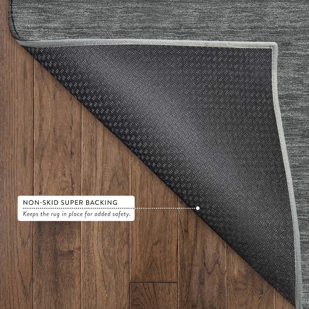 Luxury Washable Soft Essentials SE6 Gray 5' x 7'6" Rug