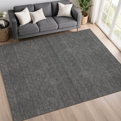 Luxury Washable Soft Essentials SE6 Gray 5' x 7'6" Rug