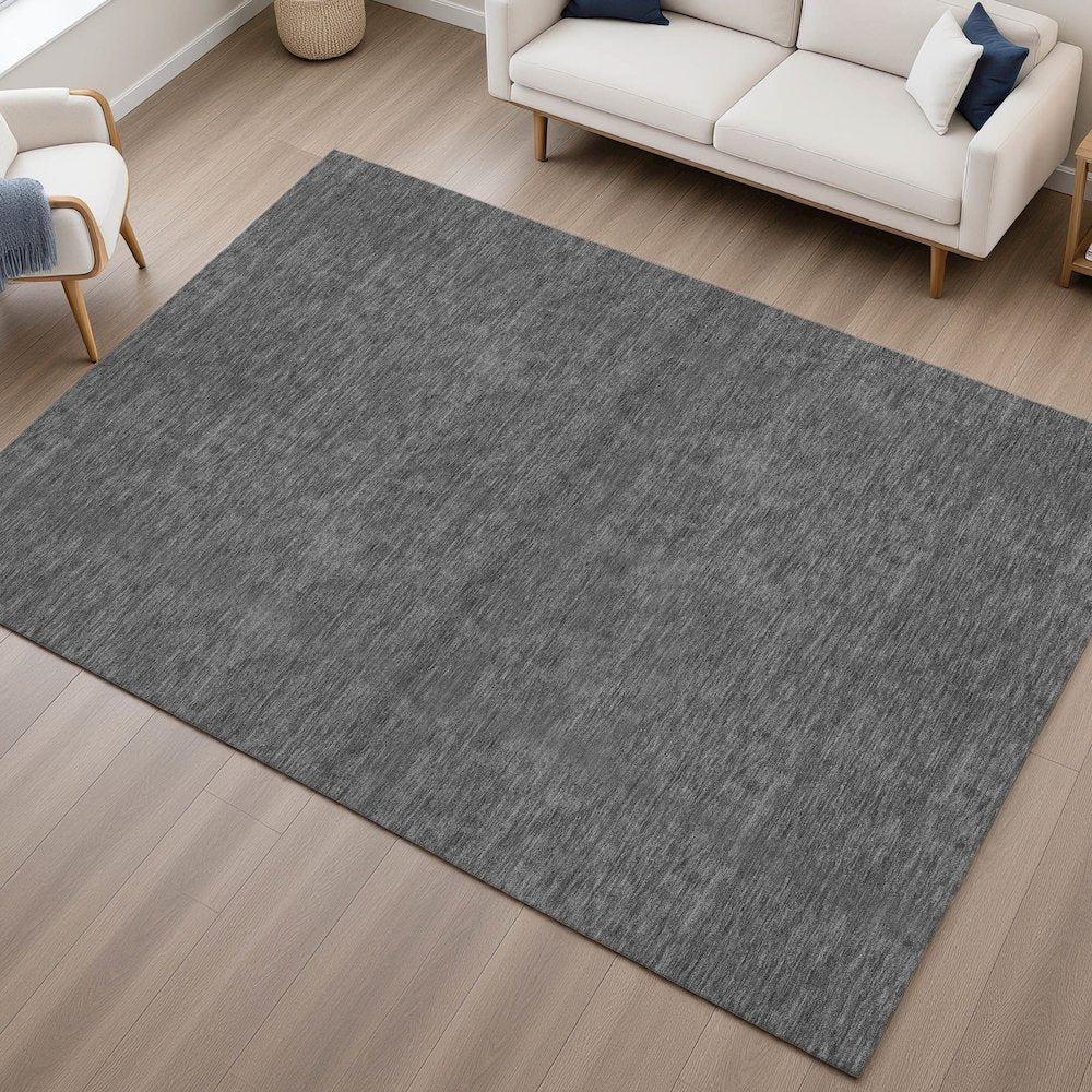 Luxury Washable Soft Essentials SE6 Gray 9' x 12' Rug