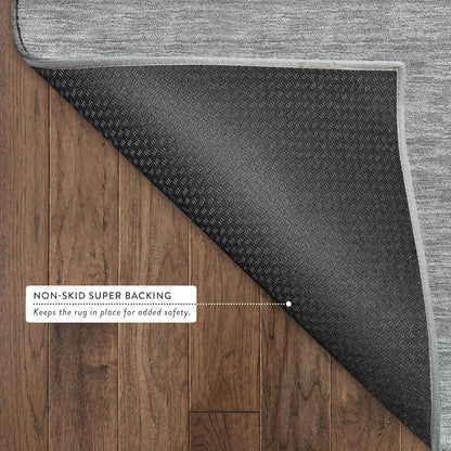 Luxury Washable Soft Essentials SE6 Gray 8' x 10' Rug