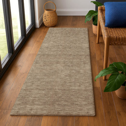 Luxury Washable Soft Essentials SE6 Brown 2'3" x 7'6" Runner Rug