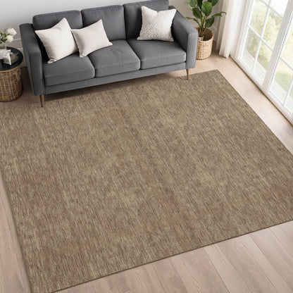 Luxury Washable Soft Essentials SE6 Brown 5' x 7'6" Rug