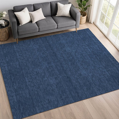 Luxury Washable Soft Essentials SE6 Blue 3' x 5' Rug