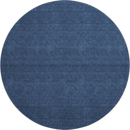 Luxury Washable Soft Essentials SE6 Blue 8' x 8' Round Rug