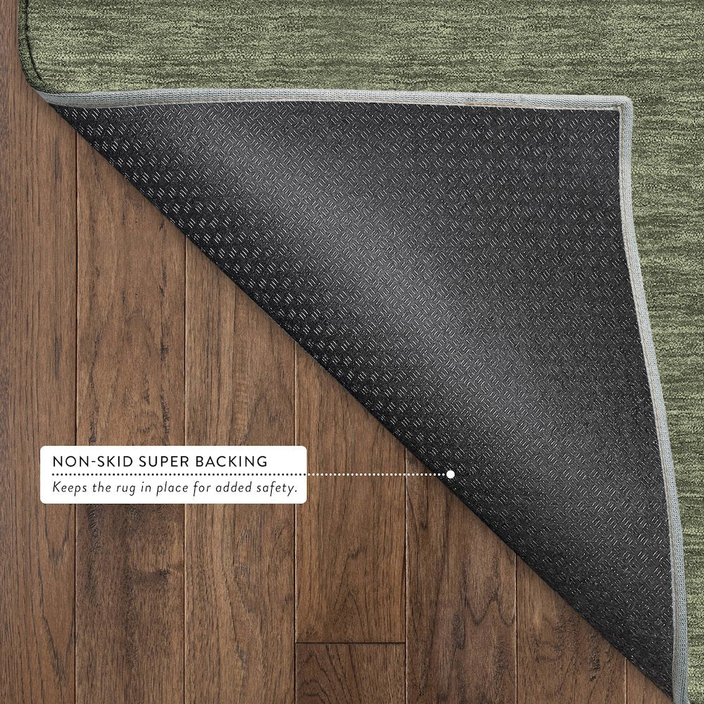 Luxury Washable Soft Essentials SE6 Green 3' x 5' Rug
