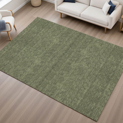 Luxury Washable Soft Essentials SE6 Green 3' x 5' Rug