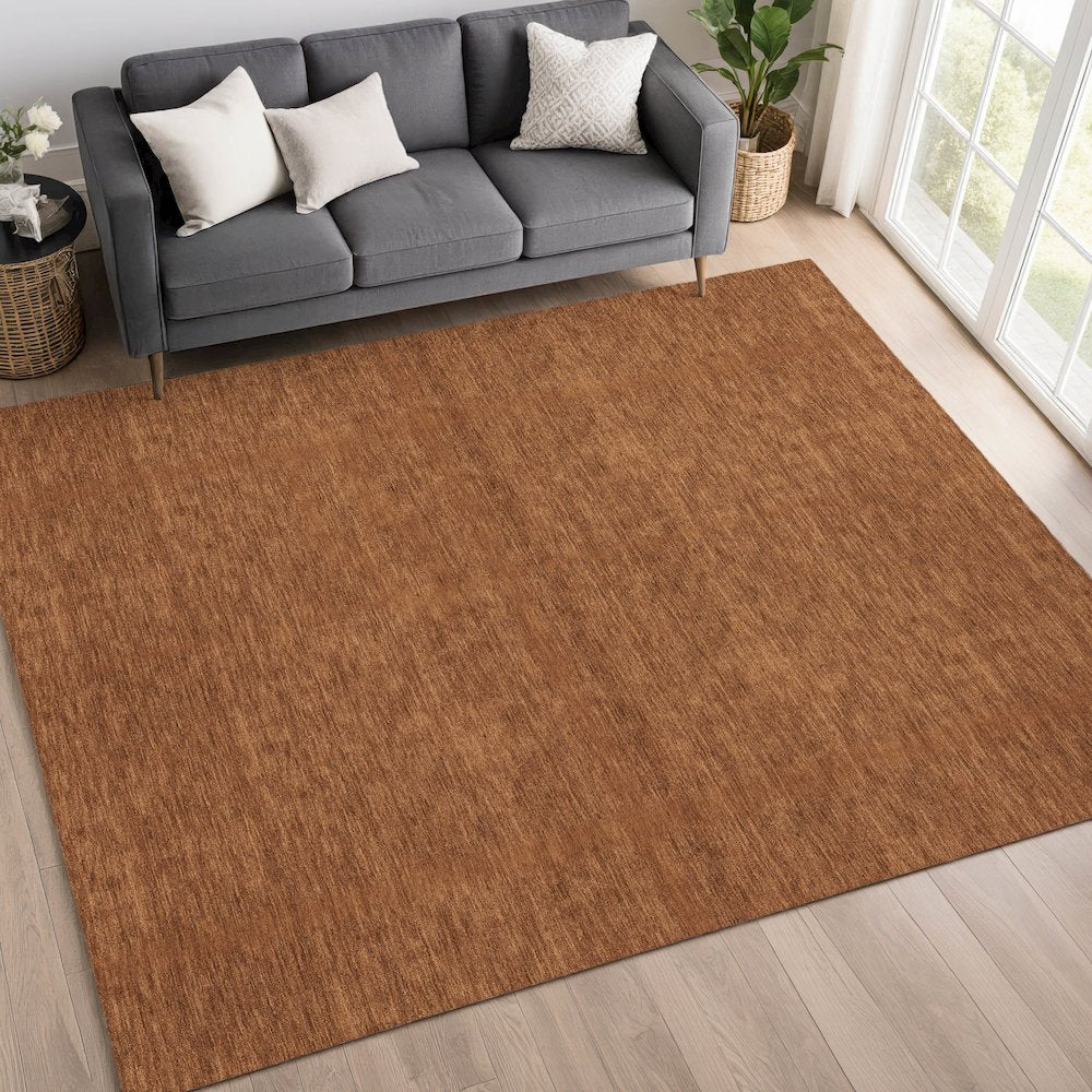 Luxury Washable Soft Essentials SE6 Orange 2'6" x 3'10" Rug