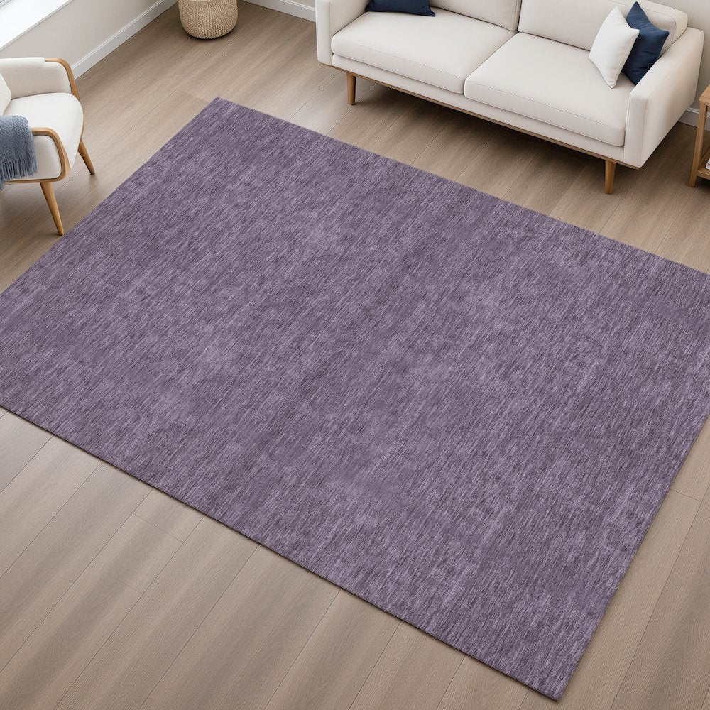 Luxury Washable Soft Essentials SE6 Purple 3' x 5' Rug