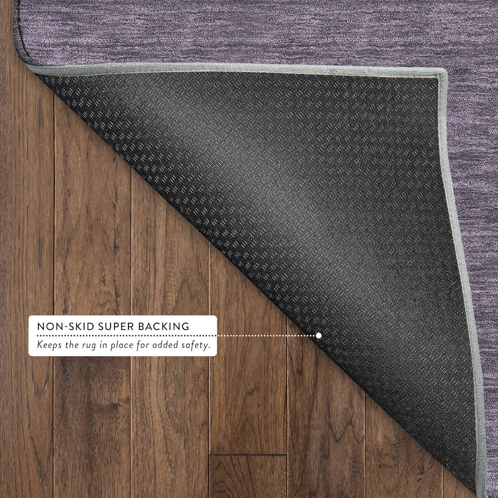 Luxury Washable Soft Essentials SE6 Purple 8' x 8' Round Rug