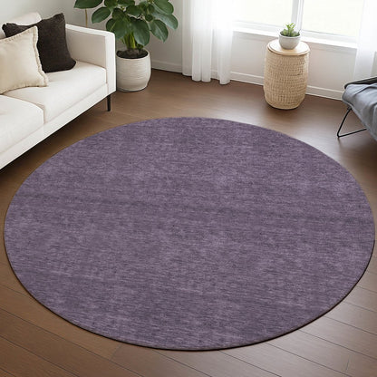 Luxury Washable Soft Essentials SE6 Purple 8' x 8' Round Rug