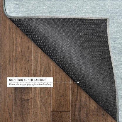 Luxury Washable Soft Essentials SE6 Blue 1'8" x 2'6" Rug