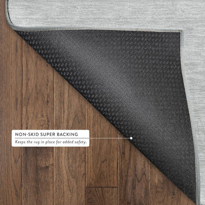 Luxury Washable Soft Essentials SE6 Gray 2'3" x 7'6" Runner Rug