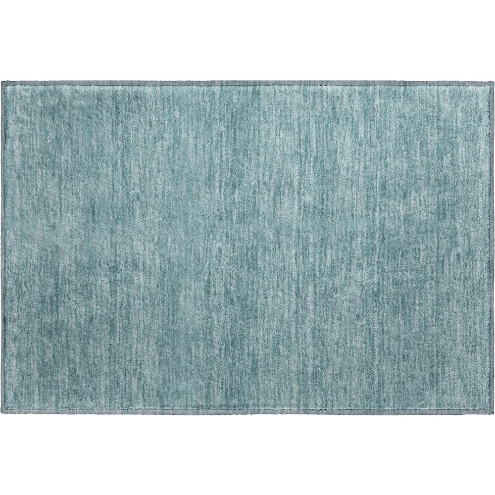 Luxury Washable Soft Essentials SE6 Teal 1'8" x 2'6" Rug