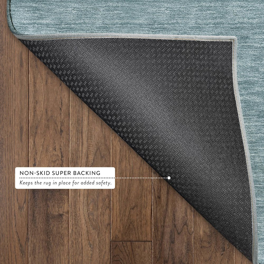 Luxury Washable Soft Essentials SE6 Teal 3' x 5' Rug