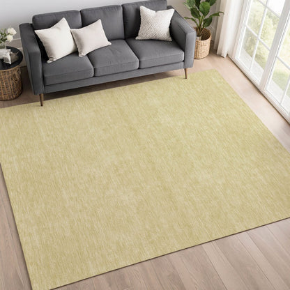Luxury Washable Soft Essentials SE6 Gold 5' x 7'6" Rug