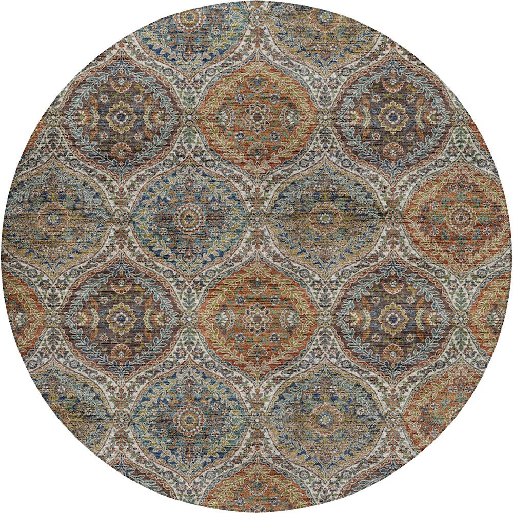 Indoor/Outdoor Silk Road Multi 8' x 8' Round Rug