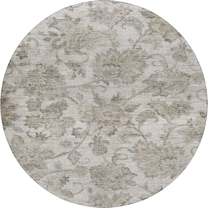 Indoor/Outdoor Silk Road Linen 8' x 8' Round Rug
