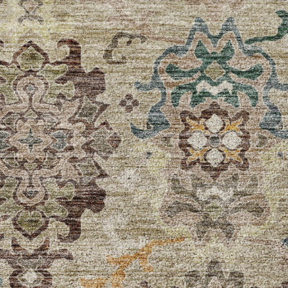 Indoor/Outdoor Silk Road Putty 8' x 8' Round Rug