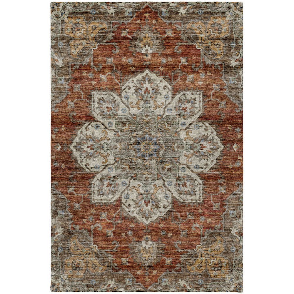 Indoor/Outdoor Silk Road Paprika 5' x 7'6" Rug