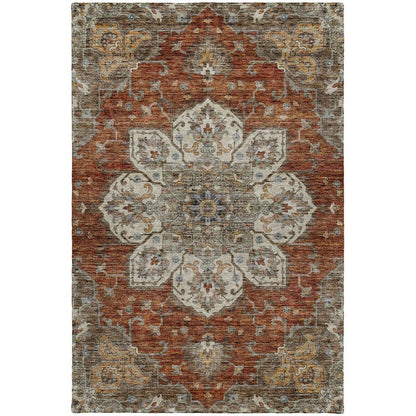 Indoor/Outdoor Silk Road Paprika 5' x 7'6" Rug
