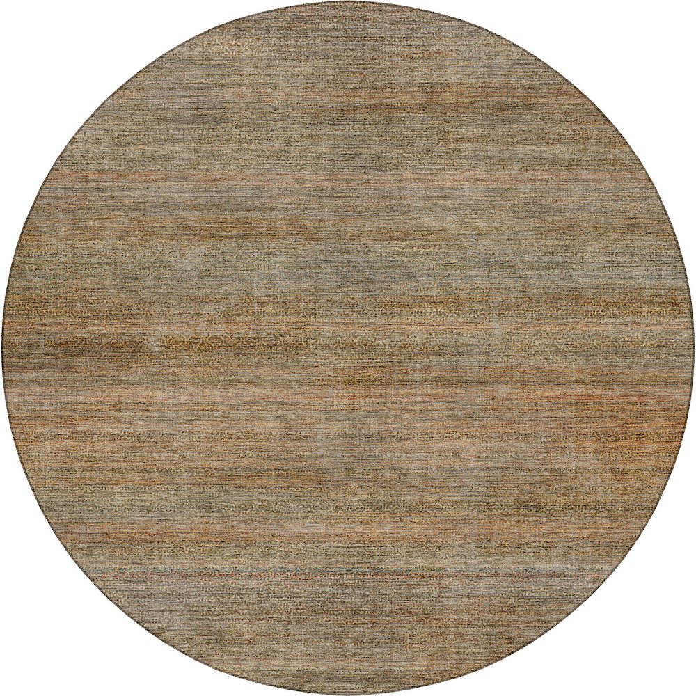 Machine Washable Vico VC1 Orange 8' x 8' Round Rug