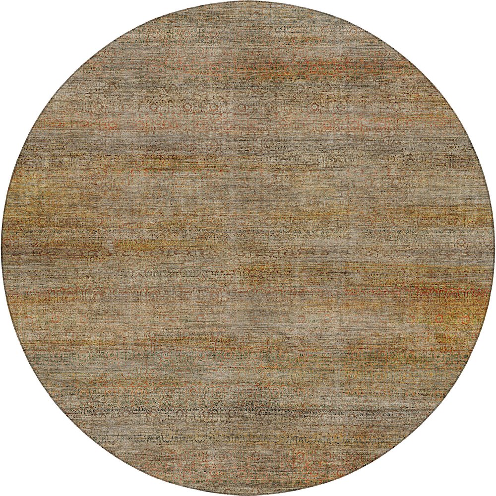 Machine Washable Vico VC3 Brown 8' x 8' Round Rug