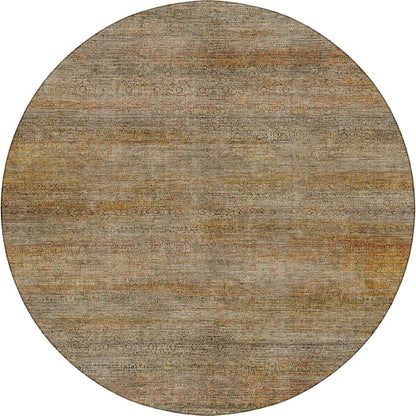Machine Washable Vico VC3 Brown 8' x 8' Round Rug