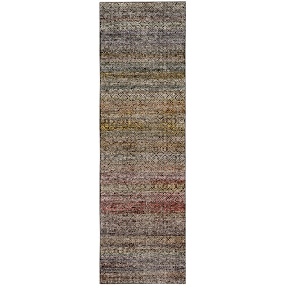 Machine Washable Vico VC4 Brown 2'3" x 7'6" Runner Rug