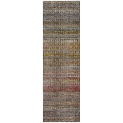 Machine Washable Vico VC4 Brown 2'3" x 7'6" Runner Rug