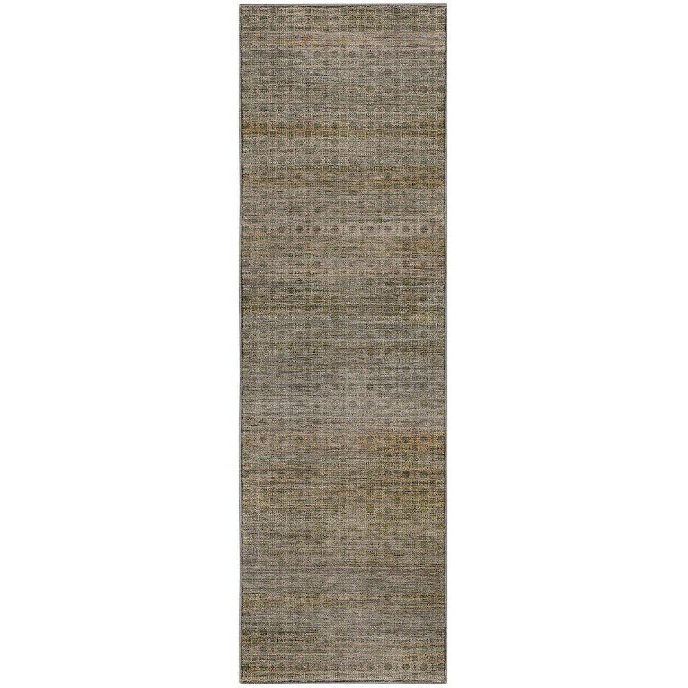 Machine Washable Vico VC5 Green 2'3" x 7'6" Runner Rug