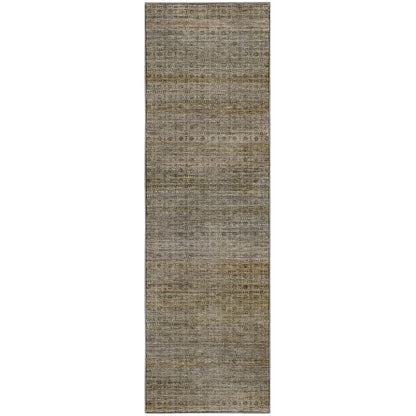 Machine Washable Vico VC5 Green 2'3" x 7'6" Runner Rug