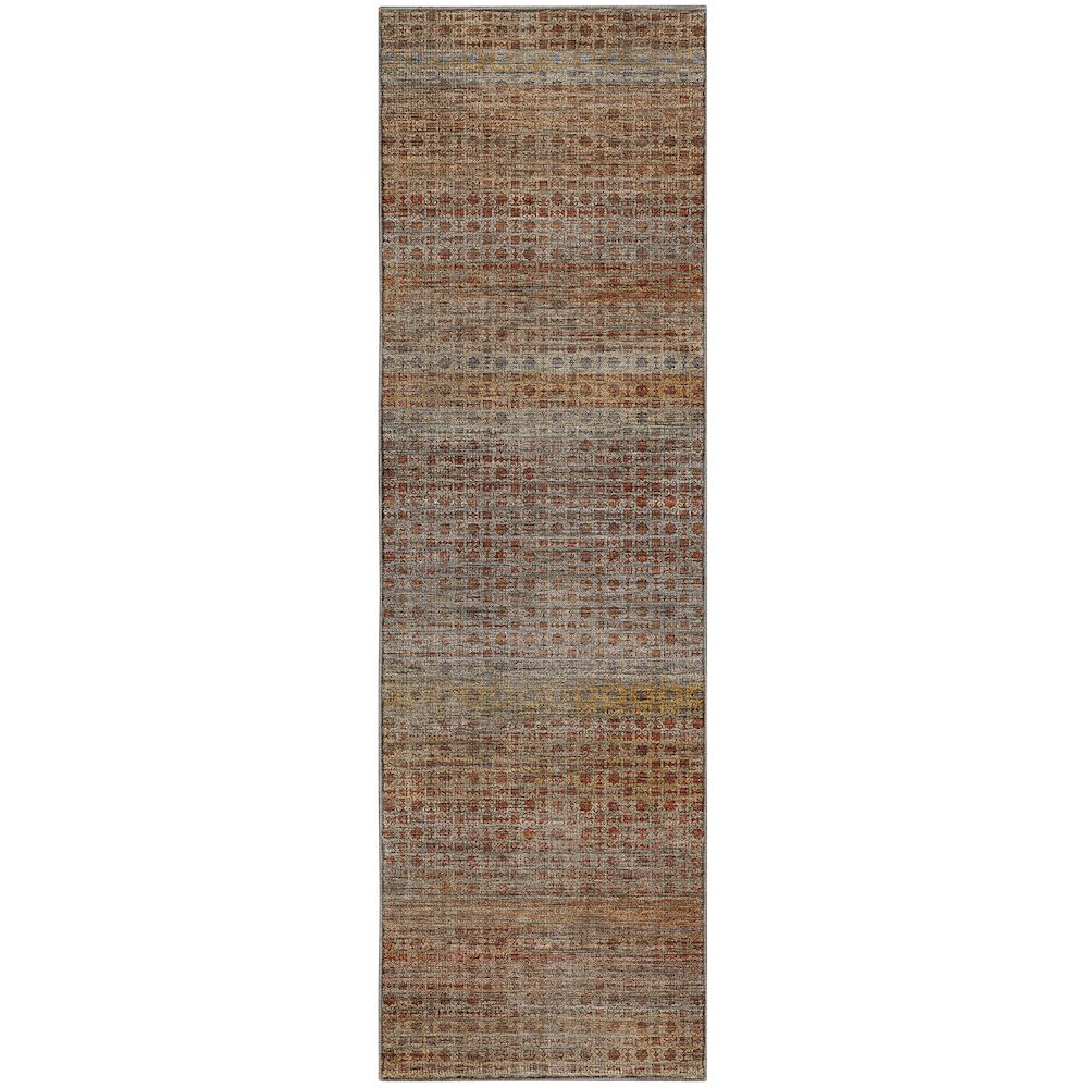 Machine Washable Vico VC5 Orange 2'3" x 7'6" Runner Rug