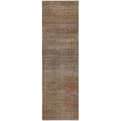 Machine Washable Vico VC5 Orange 2'3" x 7'6" Runner Rug