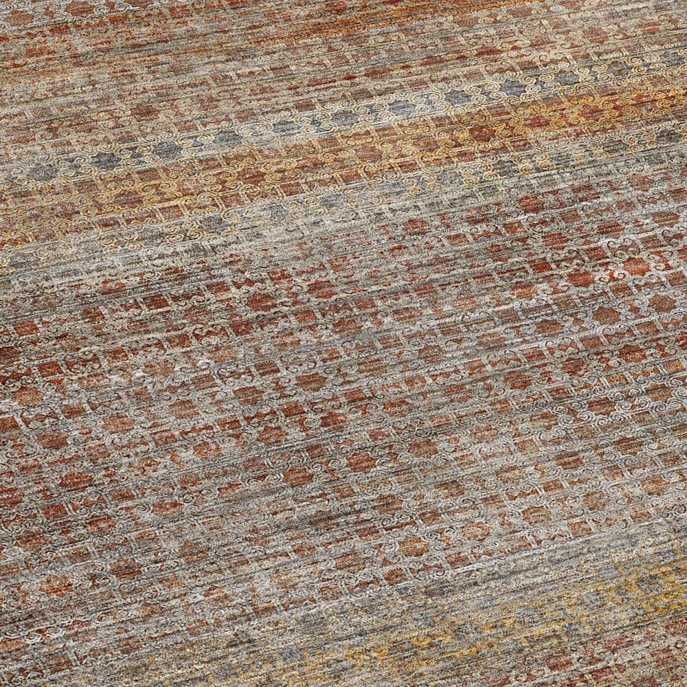 Machine Washable Vico VC5 Orange 2'3" x 7'6" Runner Rug