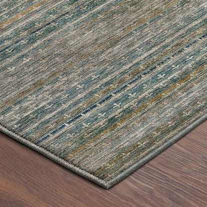 Machine Washable Vico VC6 Teal 2'3" x 7'6" Runner Rug