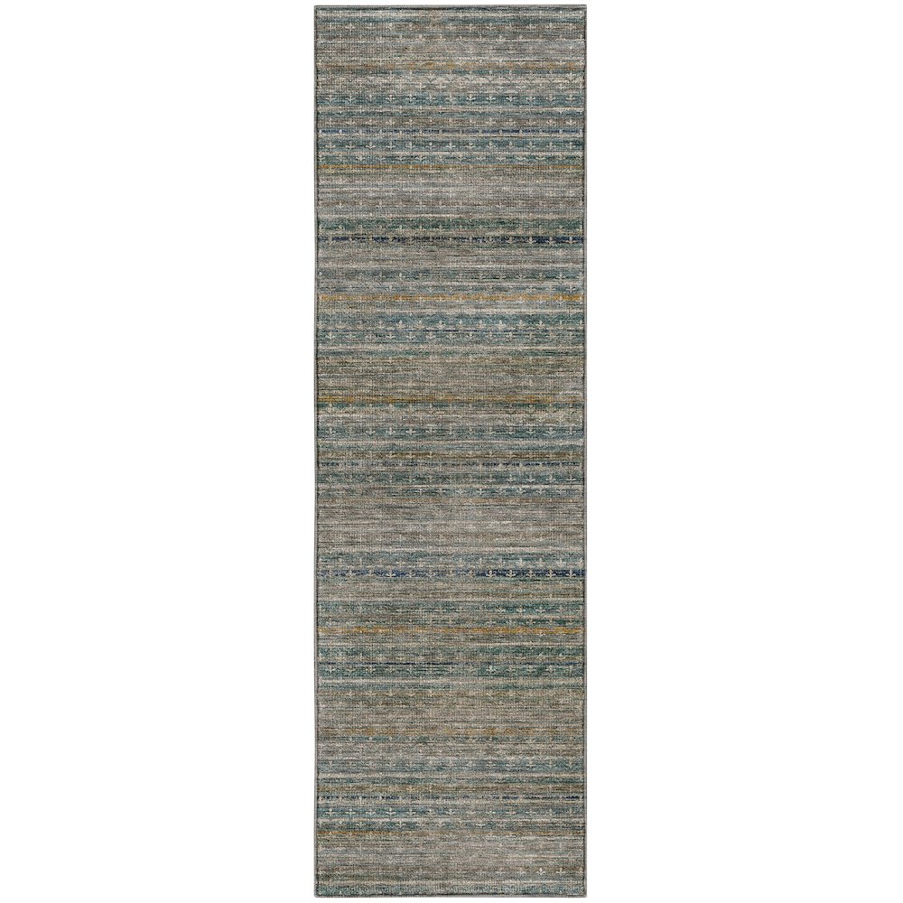 Machine Washable Vico VC6 Teal 2'3" x 7'6" Runner Rug