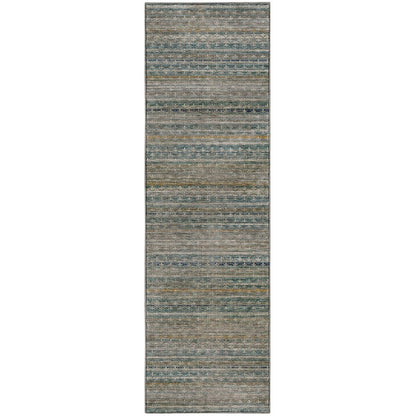 Machine Washable Vico VC6 Teal 2'3" x 7'6" Runner Rug