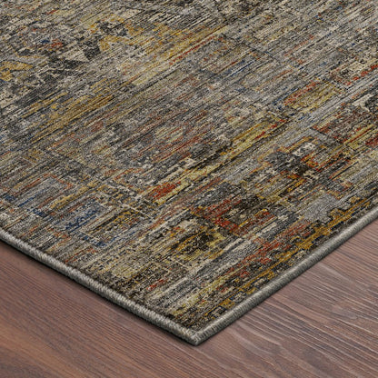 Machine Washable Vico VC7 Gray 8' x 8' Round Rug