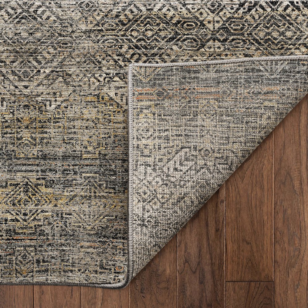 Machine Washable Vico VC8 Black 2'3" x 7'6" Runner Rug