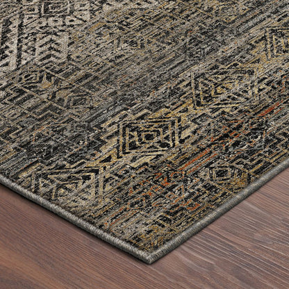 Machine Washable Vico VC8 Black 2'3" x 7'6" Runner Rug